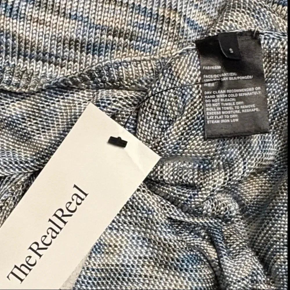 Lafayette 148 Women's Blue Sleeveless Marled Silk Knit Midi Dress